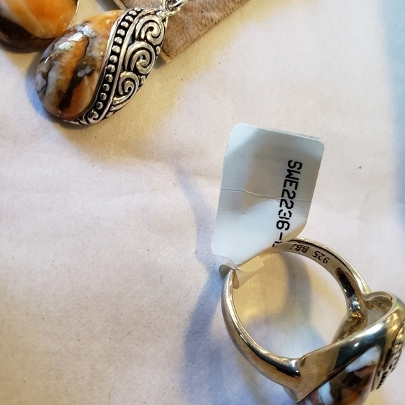 Jtv Spiny Oyster Ring And Earrings NWT - Picture 9 of 14